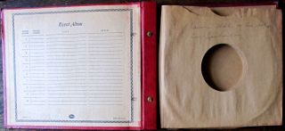78 rpm 10 - inch DECCA RECORD ALBUM BINDER HOLDER STORAGE BOOK holds 10 records 3