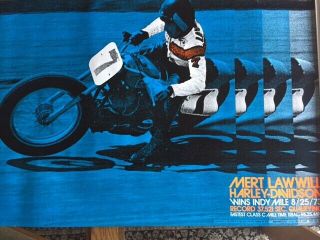 Harley Davidson Oem Printed Poster Lawwill @ Indy 1973 24 " X 36 "