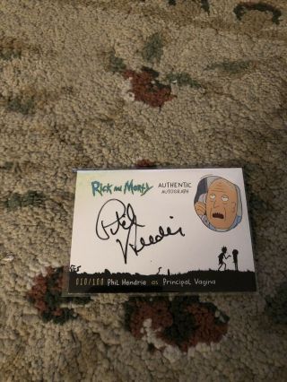 Rick And Morty Trading Cards Season 1 Autograph Phil Hendrie As Principal Vagina