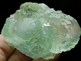A Natural Semi Translucent Fluorite Crystal Cluster Found In China 152gr E