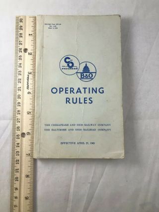 C&o B&o Rr Operating Rule Book Employee Railroad Chesapeake Baltimore Ohio 1969