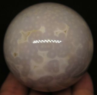 59mm 9.  8oz Natural Orbicular Ocean Jasper Geode Crystal Sphere Ball