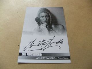 Annette Andre Aa3 Proof Autograph Card The Persuaders Roger Moore Curtis Hopkirk