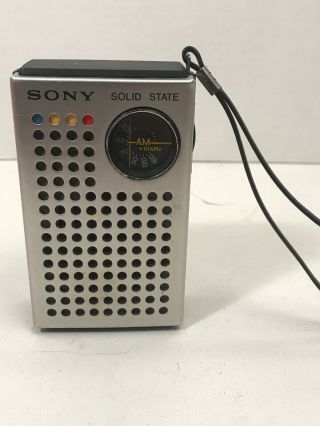 Vintage Sony Tr - 4100 Solid State Pocket Transitor Am Radio 9v Battery