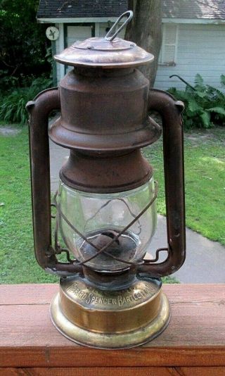 Vintage Hibbard,  Spencer & Bartell O V B No.  2 Copper Railroad Lantern