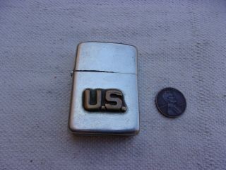 Nickel Silver Case Zippo With Us Army Air Force Insignia - - Late 1940s - -