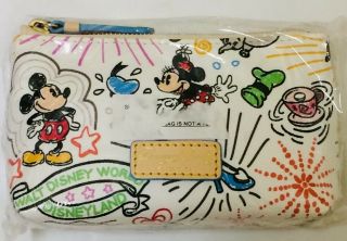 Bnwt Disney Dooney & Bourke Sketch Cosmetic / Coin Purse Case Bag