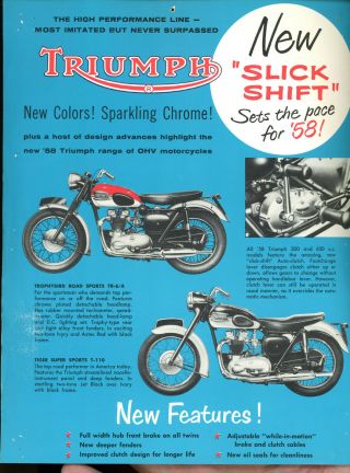Motorcycle brochure - 1958 Triumph 3