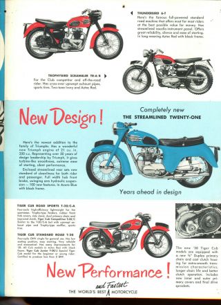 Motorcycle brochure - 1958 Triumph 4