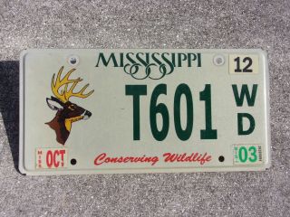 Mississippi 2003 Deer License Plate T601