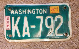 1975 Washington State Motorcycle License Plate