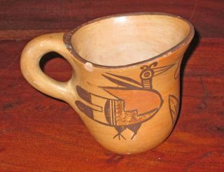 Hopi Pottery Small Pitcher,  Early,  3 7/8 " H X 2 7/8 W X 5 1/4 " H To S