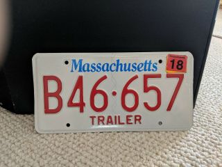 Official 2015 Massachusetts Trailer License Plate B46 - 657 -