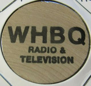 Vintage Whbq Radio & Television Memphis,  Tn Wooden Nickel - Token Tennessee