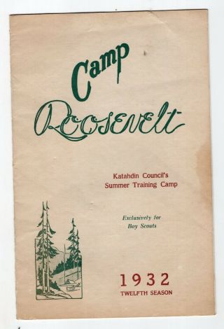 1932 Camp Roosevelt In Maine For Boy Scouts