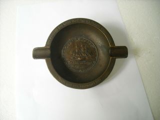 Uss Frigate Constitution (old Ironsides) Ashtray Made From Copper From Ship 1927