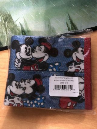 Nwt Disney Harveys Mickey Loves Minnie Boyfriend Bf Wallet