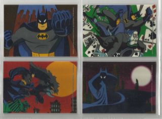 1993 Batman Animated: Series 2 " Complete Set " Of 4 Vinyl Mini - Cels Cards (1 - 4)