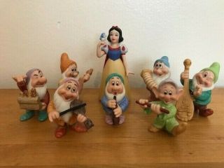 Walt Disney Snow White Seven 7 Dwarfs Figurines Porcelain Sri Lanka