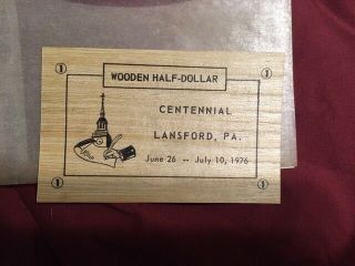 Lansford,  Pa Centennial 1976 Wooden Half Dollar
