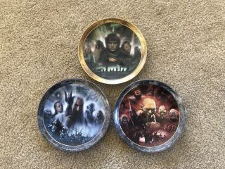 Lord Of The Rings Collector Plates X3 Bradford Exchange Linites Edition Rare