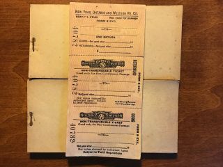 Two (2) York,  Ontario & Western Railway Fifty (50) Ticket Booklets