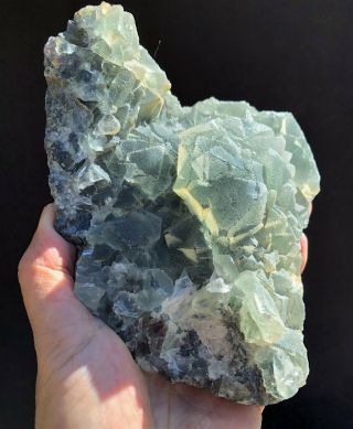 2.  2lbs Green Fluorite Crystal Mineral Display Specimen
