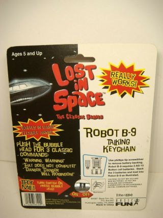 Lost In Space Robot B - 9 Talking Robot Keychain Basic Fun Vintage 1997 831 - 0 3
