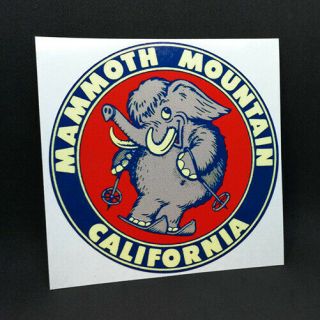 Mammoth Mountain Travel Decal / Vintage Style Vinyl Sticker,  California