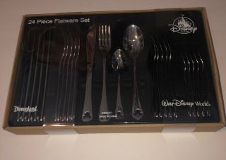 Disney Parks Exclusive Gourmet Mickey Mouse Flatware Set 24 Piece Nib