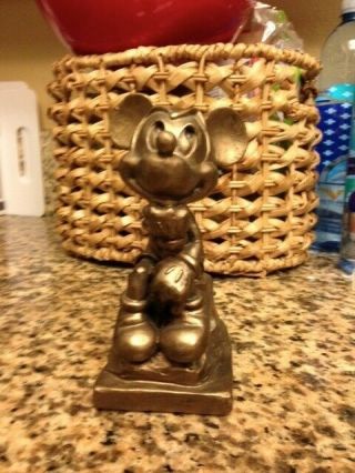Extremely Rare Disney Mickey Mouse The Thinker Bronze Colored Figurine Statue