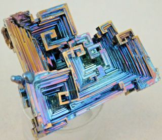 A Blue Purple And Gold Aaa Bismuth Crystal Made In England 86.  8gr