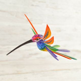 Magia Mexica A1678 Hummingbird Alebrije Oaxacan Wood Carving Painting Handcrafte