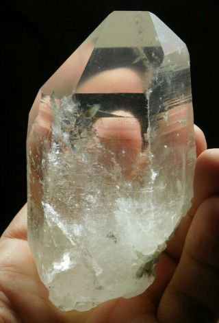 A Big Very Translucent Polished Lemurian Quartz Crystal From Brazil 305gr