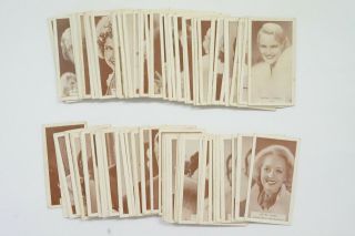 Famous Film Stars W.  D.  & H.  O.  Wills Set Of 100 Cards & 73 Duplicates 1934