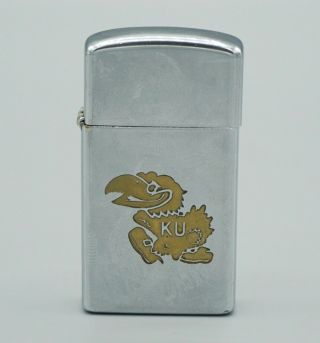 Vtg Kansas University Ku Jayhawk Zippo Lighter 371