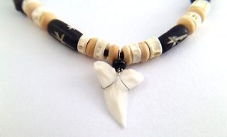 Men Beach Surf Jewelry Pendant Tiger Shark Teeth Choker Necklace Collectibles
