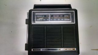 Vintage General Electric Black Model 7 - 2841a - Am Fm Weather Portable Radio