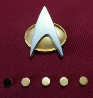 Star Trek The Next Generation Tng Communicator Pin Badge Combadge,  Rank Pips