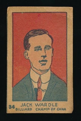 1926 - 27 W512 Actor/athletes Strip Cards 34 Jack Wardle (billiard Champion)