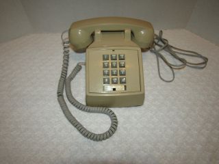 Vintage Bell System Desk Top Push Button Phone Tan