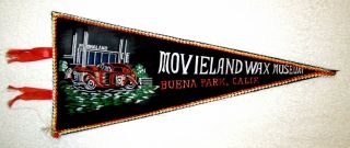 Movieland Wax Museum Souvenir Travel Pennant Buena Park California Lsc12