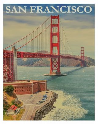 San Francisco California Golden Gate United States Travel Advertisement Poster