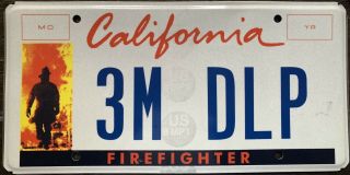 2000 California Firefighter Sample/prototype License Plate