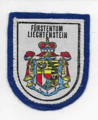 Liechtenstein Old Felt Travel Souvenir Patch Fürstentum Coat Of Arms Crest