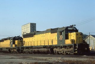 Slide Cnw C&nw Chicago And North Western Sd - 45 938 Council Bluffs 1981