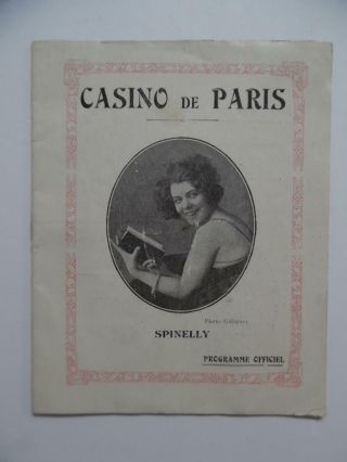 C.  1920 Casino De Paris Music Hall Program Jazz Age Mlle Spinelly Charles Gesmar