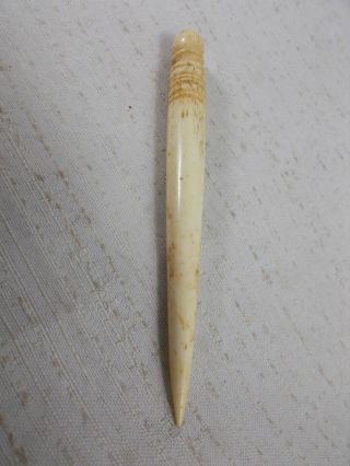 Antique Hand Carved Turned Awl Fid Sewing Nautical Beauty