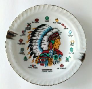 Vintage Native American Chief Indian Symbol Ashtray