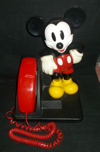 Vintage Vintage At&t Mickey Mouse Push Button Phone Telephone Phone